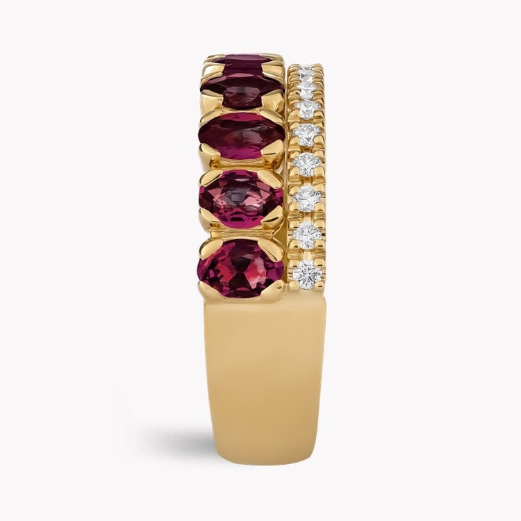 Oval Cut 1.70ct Ruby and Diamond Half Eternity Ring Oval Cut, Claw Set_4