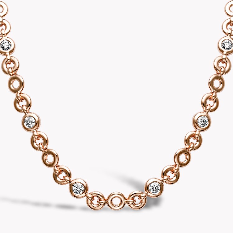 RockChain Ten Stone Diamond Necklace Brilliant Cut, Rubover Set_2