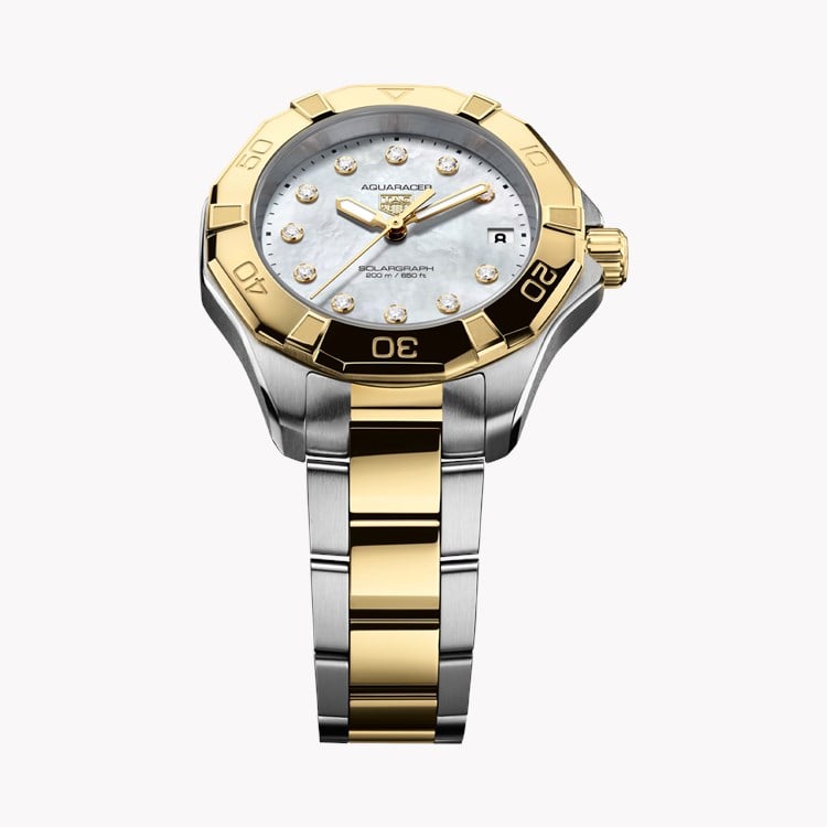 Tag Heuer Aquaracer Professional 200 Solargraph 34mm, Mother of Pearl Dial, Diamond Numerals_3