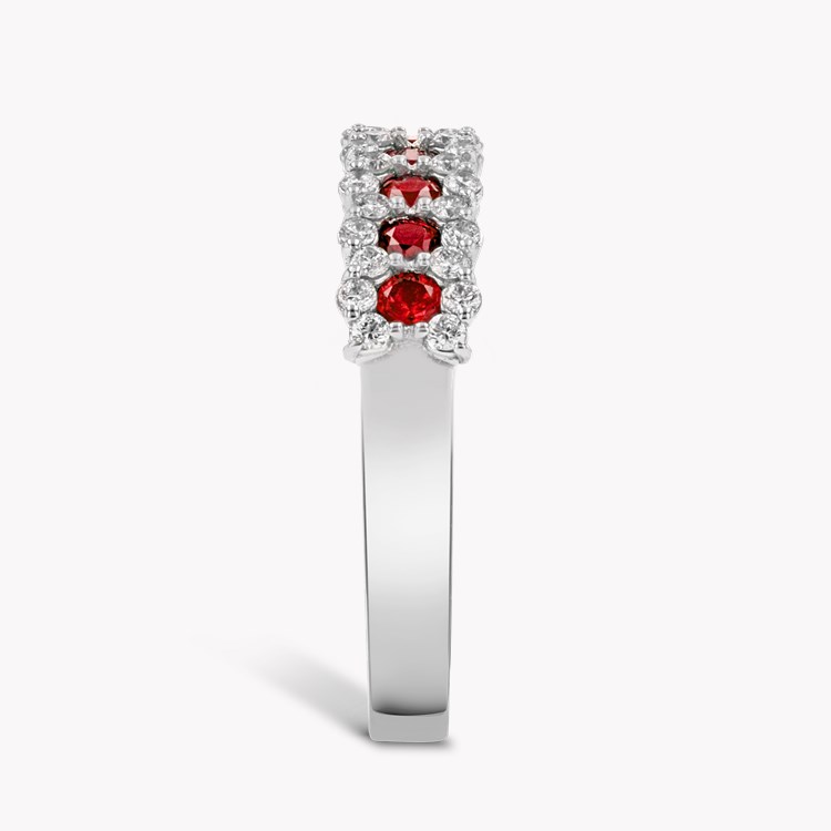 Ruby and Diamond Eternity Ring Brilliant Cut, Half Eternity, Claw Set_4