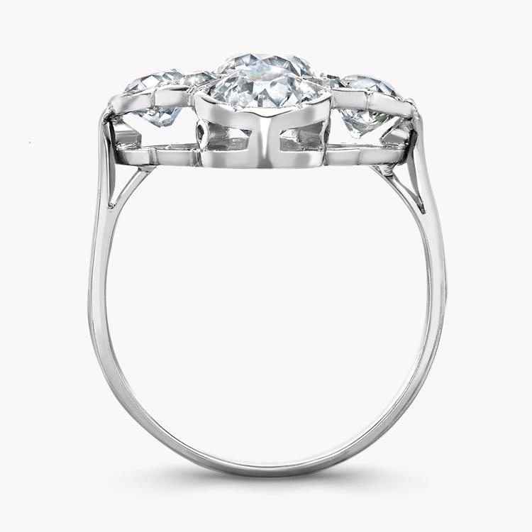 Art Deco Diamond Cluster Ring  1.45CT in Platinum Old Cut Diamond Ring, with Diamond Surround_3