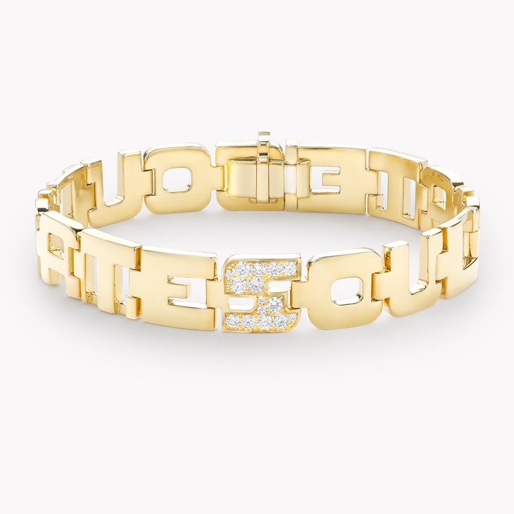 Loveletters Diamond Bracelet  SOULMATE in 18ct Yellow Gold Brilliant Cut, Pavé Set_1