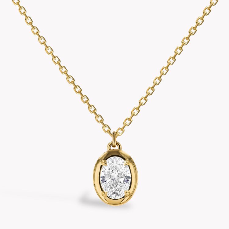 Skimming Stone 1.51ct Botswana Diamond Pendant Oval Cut, Claw Set_1