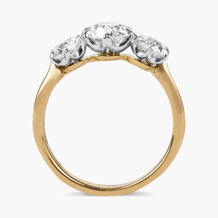Coronet Old Cut 1.96cts Diamond Three Stone Ring Old Cut, Claw Set_3