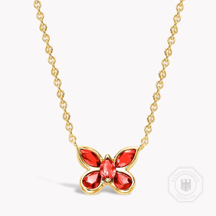 Butterfly Ruby Pendant Pear and Marquise Cut, Rubover Set_1