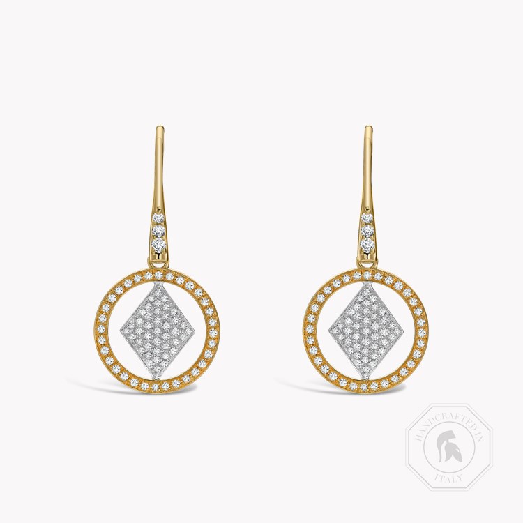 Lady Luck Diamond Drop Earrings in Yellow and White Gold _1