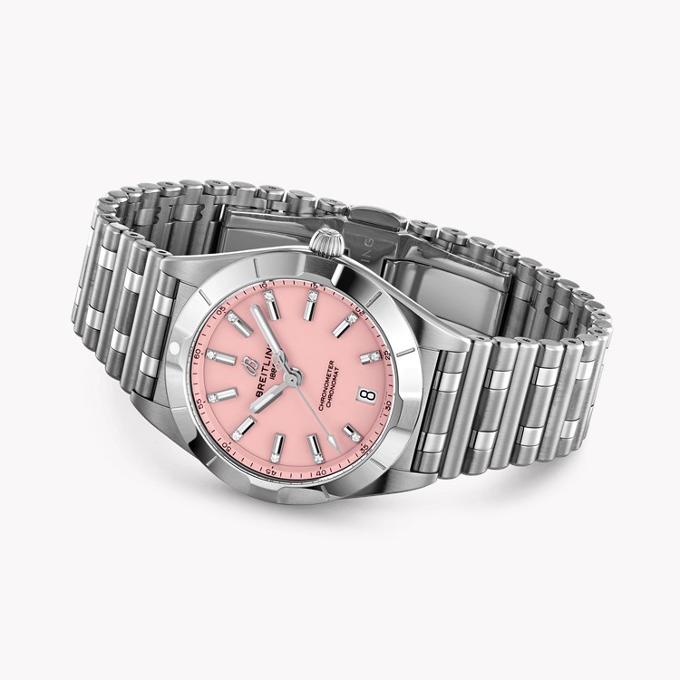 Breitling Chronomat 32 32mm, Pink Dial, Baton Numerals_4
