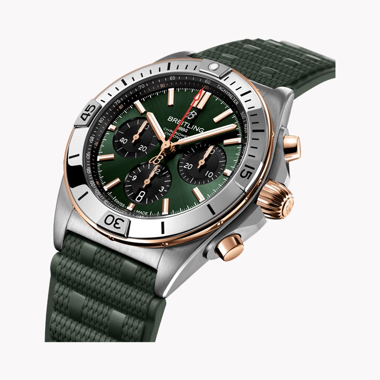Breitling Chronomat B01 42mm, Green Dial, Baton Numerals_2