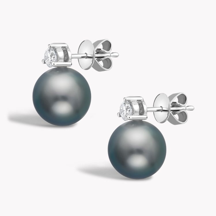 12 - 13mm Tahitian Pearl and Diamond Earrings _2