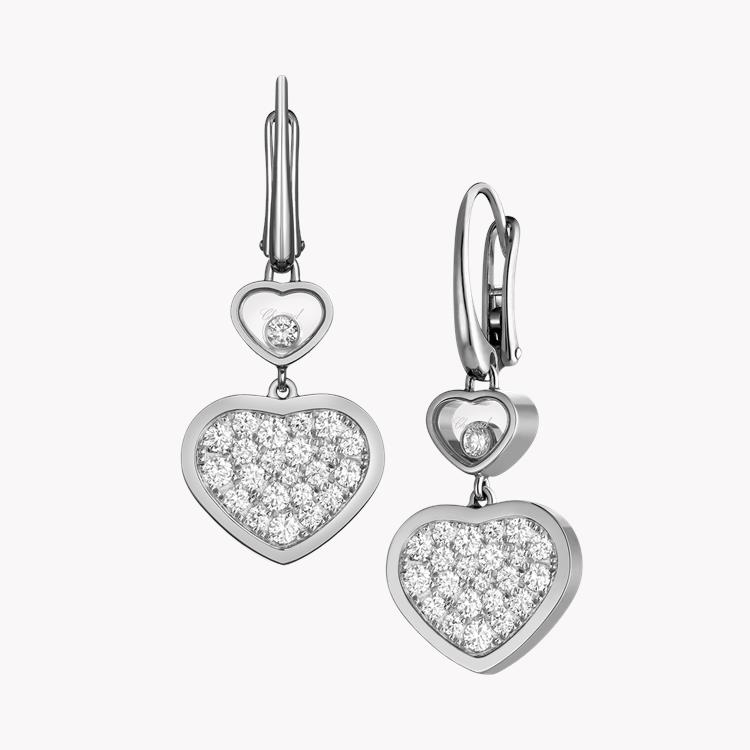 Chopard Happy Hearts Drop Earrings  0.90CT in White Gold Brilliant Cut, Pave Set_2