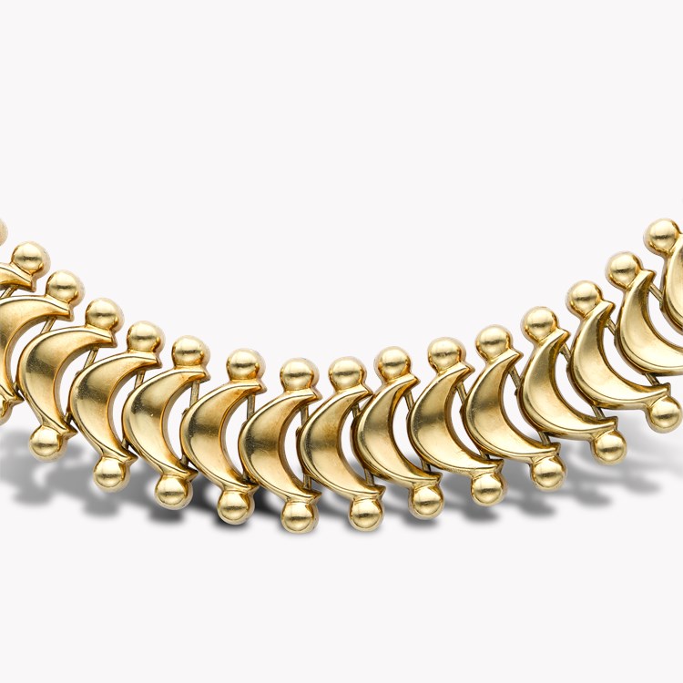 1980s Crescent Moon Fancy Link Collar _2