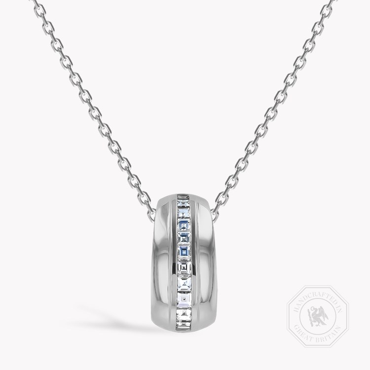 Manhattan 0.25ct Single Row Diamond Pendant Carre Cut, Channel Set_1