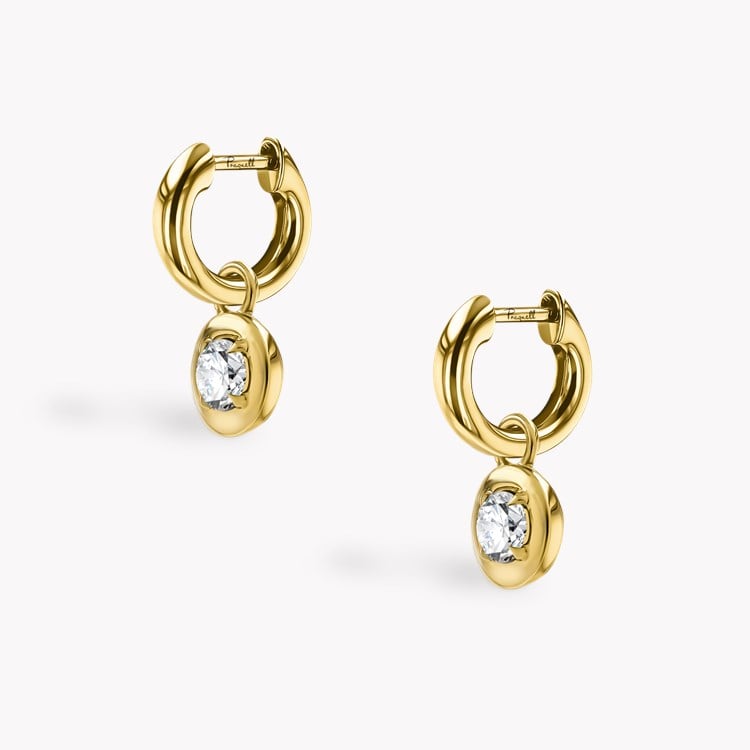 Skimming Stone 0.30ct Botswana Diamond Drop Hoop Earrings Brilliant cut, Claw set_3