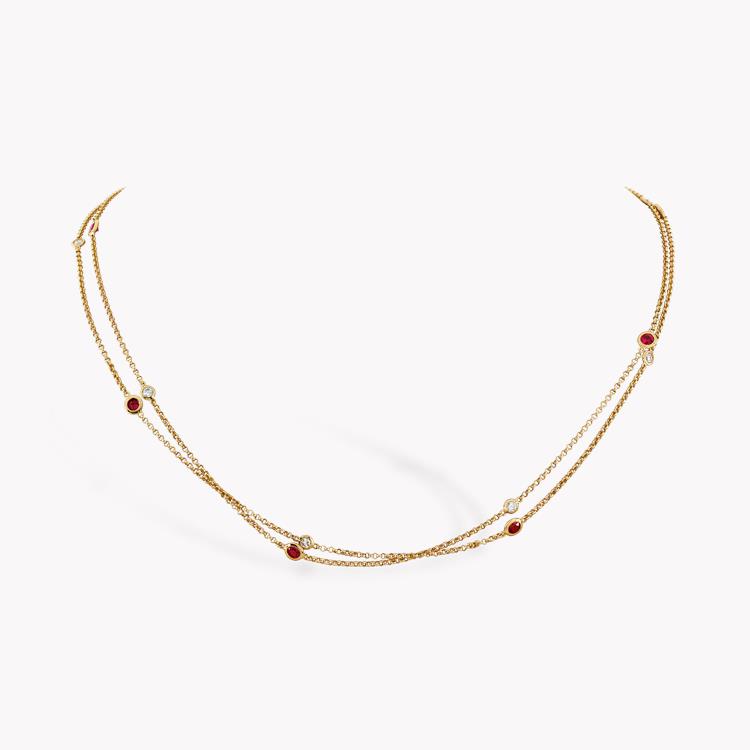 Sundance Ruby and Diamond Necklace 2.07CT in 18CT Rose Gold Brilliant Cut, Spectacle Set_1