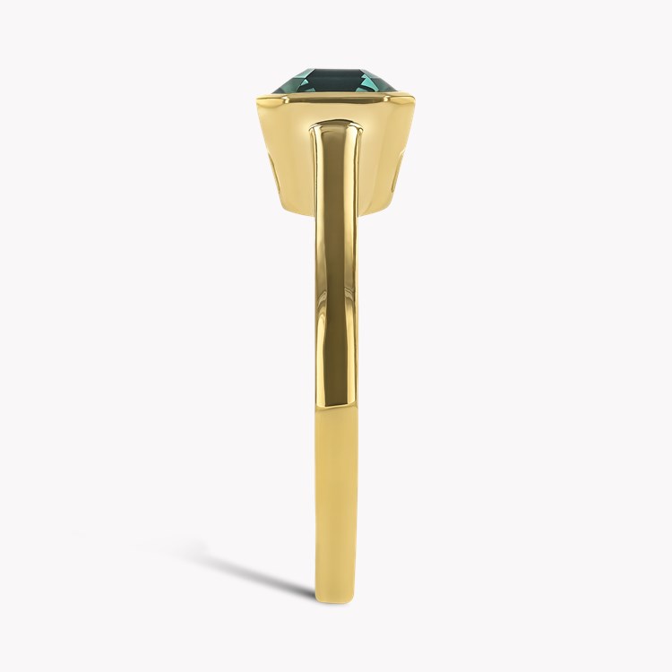 Kingdom Emerald Cut 3.00ct Namibian Tourmaline Ring Emerald Cut, Rubover Set_4