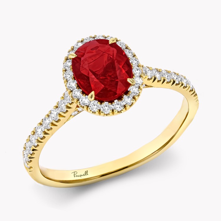 Oval 1.11ct Ruby and Diamond Cluster Ring Oval Cut, Claw & Micro Pave Set_1