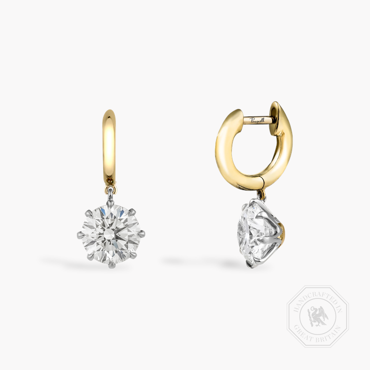 Old Cut 4.56ct Diamond Drop Earrings Old Cut, Claw Set_1