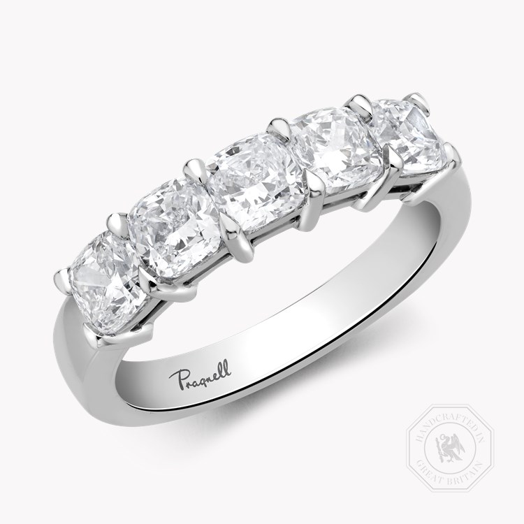 Cushion Cut Diamond Five-Stone Ring Cushion Cut, Five-Stone, Claw Set_1
