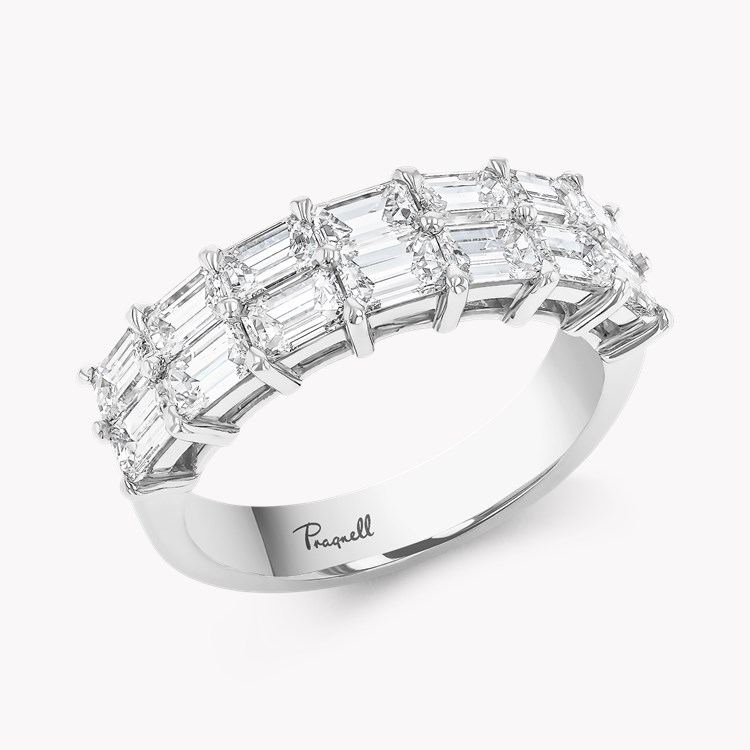 Baguette Cut 2.26ct Diamond Two Row Ring Baguette Cut, Claw Set_1