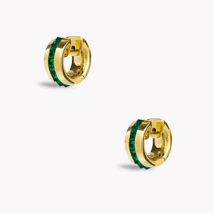 RockChic Princess Cut 1.21ct Emerald Hoop Earrings Princess Cut, Channel Set_3