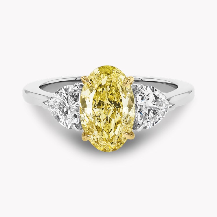 Skimming Stone 2.01ct Oval Cut Fancy Yellow Diamond Ring Oval Cut, Claw Set_2