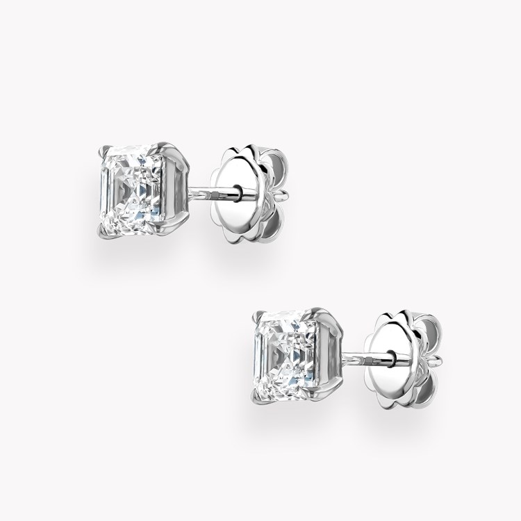 Diamond Stud Earrings Asscher Cut, Claw Set_2