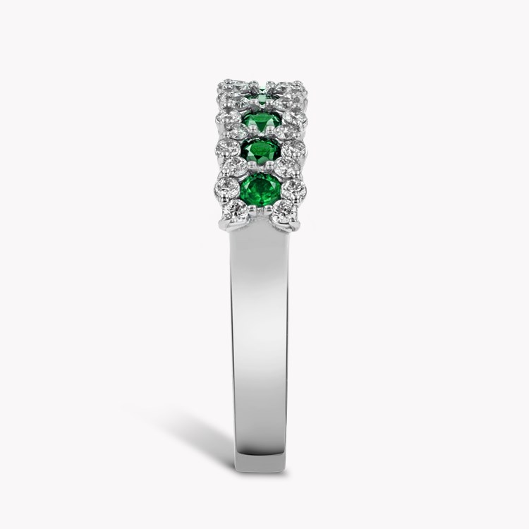 Emerald and Diamond Eternity Ring Brilliant Cut, Half Eternity, Claw Set_4