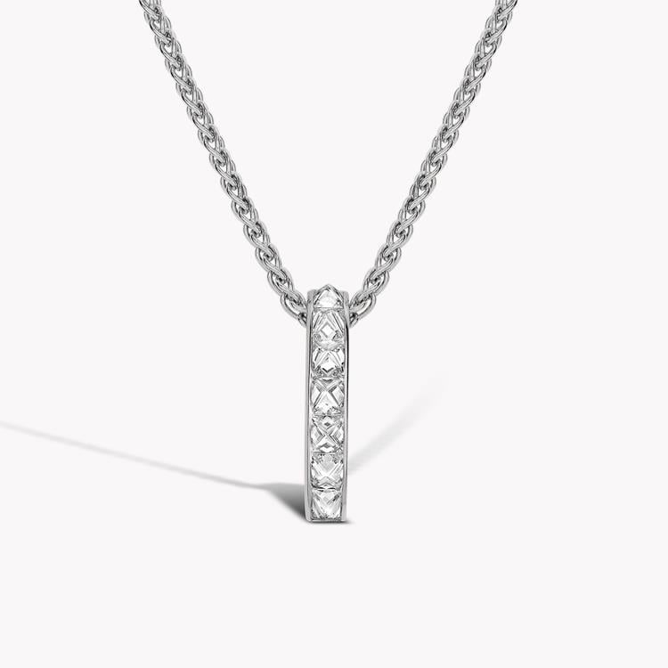 RockChic Inverted Princess Cut Diamond Pendant  in 18ct White Gold Princess Cut, Channel Set_1
