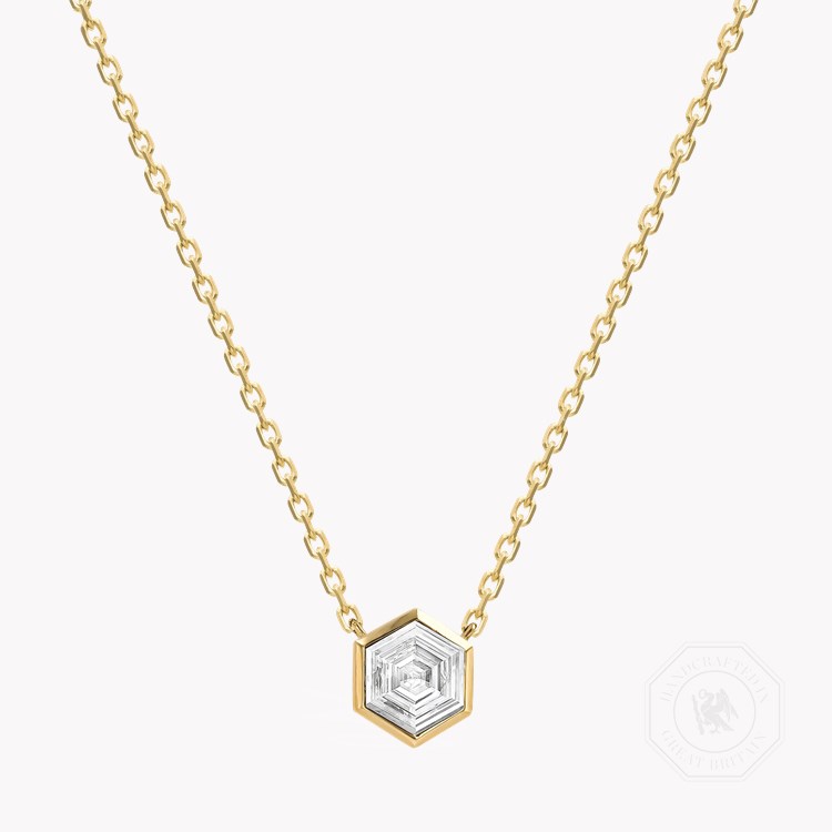 Honeycomb Diamond Solitare Pendant   1.01ct in 18ct Yellow Gold