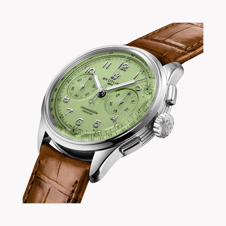 Breitling Premier B09 Chronograph 40 40mm, Mint Green Dial, Arabic Numerals_2