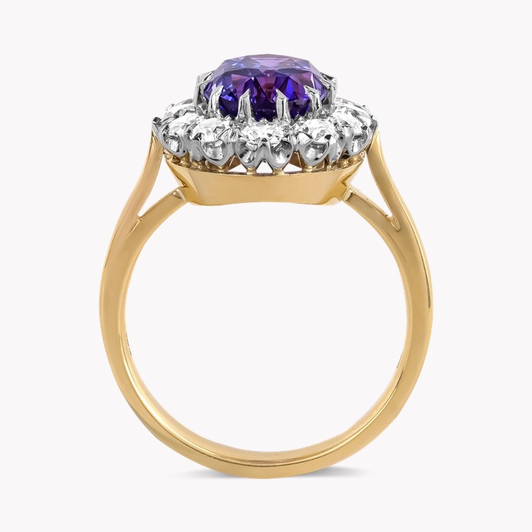 Oval Cut 4.22ct Madagascan Sapphire and Diamond Cluster Ring Oval Cut, Claw Set_3