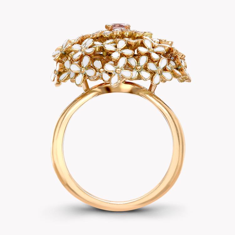 Wildflower Parsley Pink Diamond Ring 0.17CT in Yellow Gold Cushion Cut, Claw Set_3
