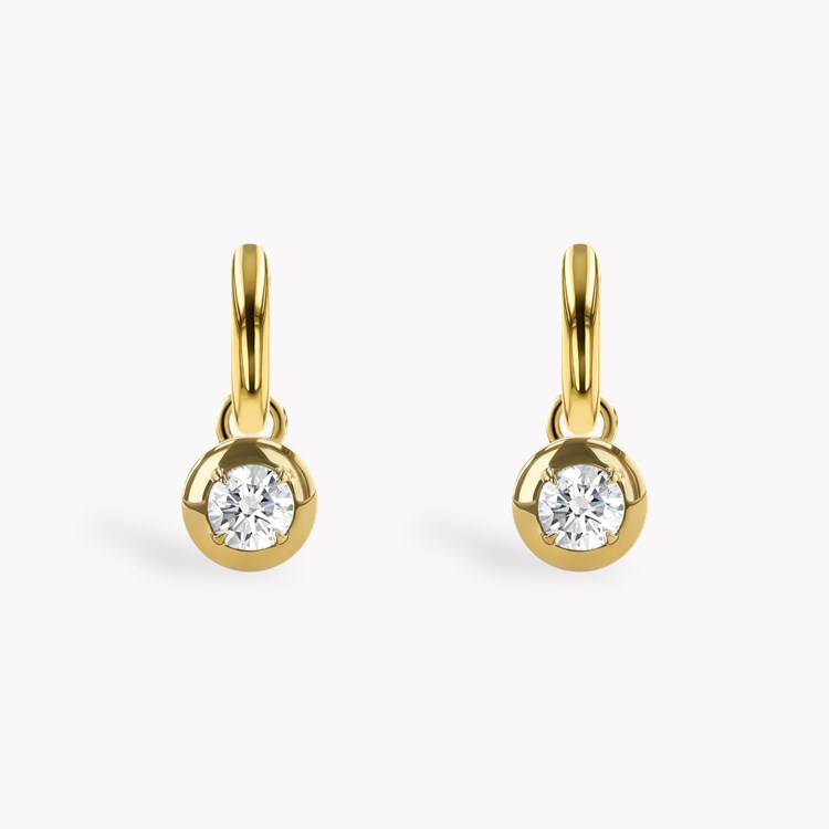 Skimming Stone 1.00ct Botswana Diamond Drop Hoop Earrings Brilliant cut, Claw set_2
