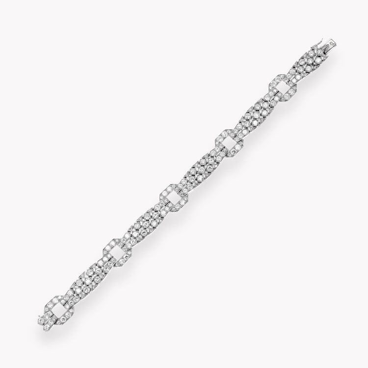 Art Deco Janesich Old Brilliant Cut Diamond Bracelet Old Brilliant cut, Grain set_2