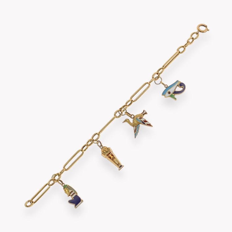 Art Deco ‘Tut-Mania’ Egyptian Charm Bracelet _2