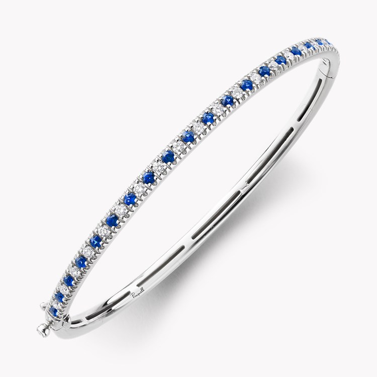 Sapphire & Diamond Half Hoop Bangle Brilliant cut, Claw set_2