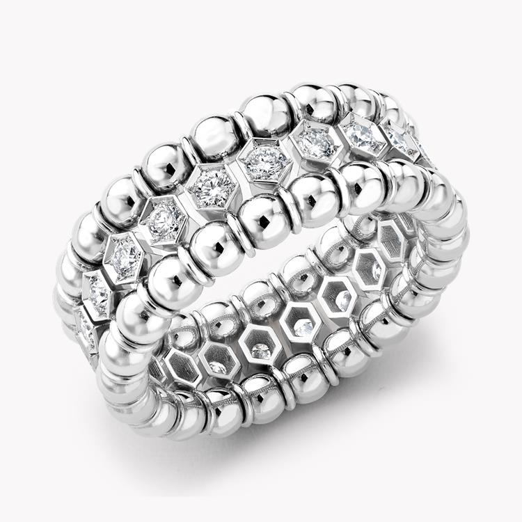 Bohemia Polished Expandable Ring   in White Gold