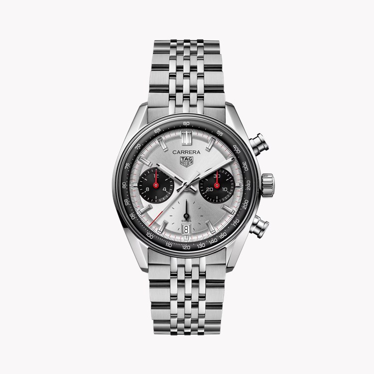Tag Heuer Carrera Chronograph 39mm, Silver Dial, Baton Numerals_1