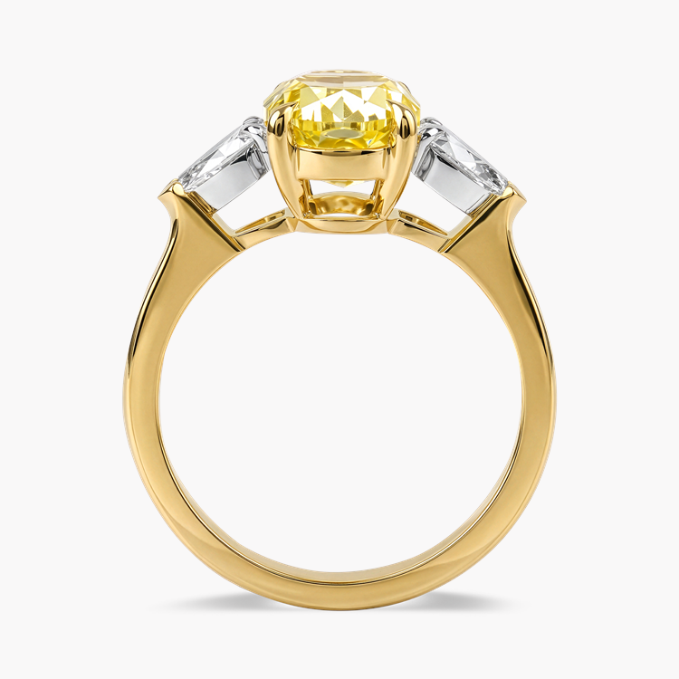 Oval Cut 3.31ct South African Natural Fancy Yellow Diamond Ring Oval Cut & Pear shaped, Claw Set_3
