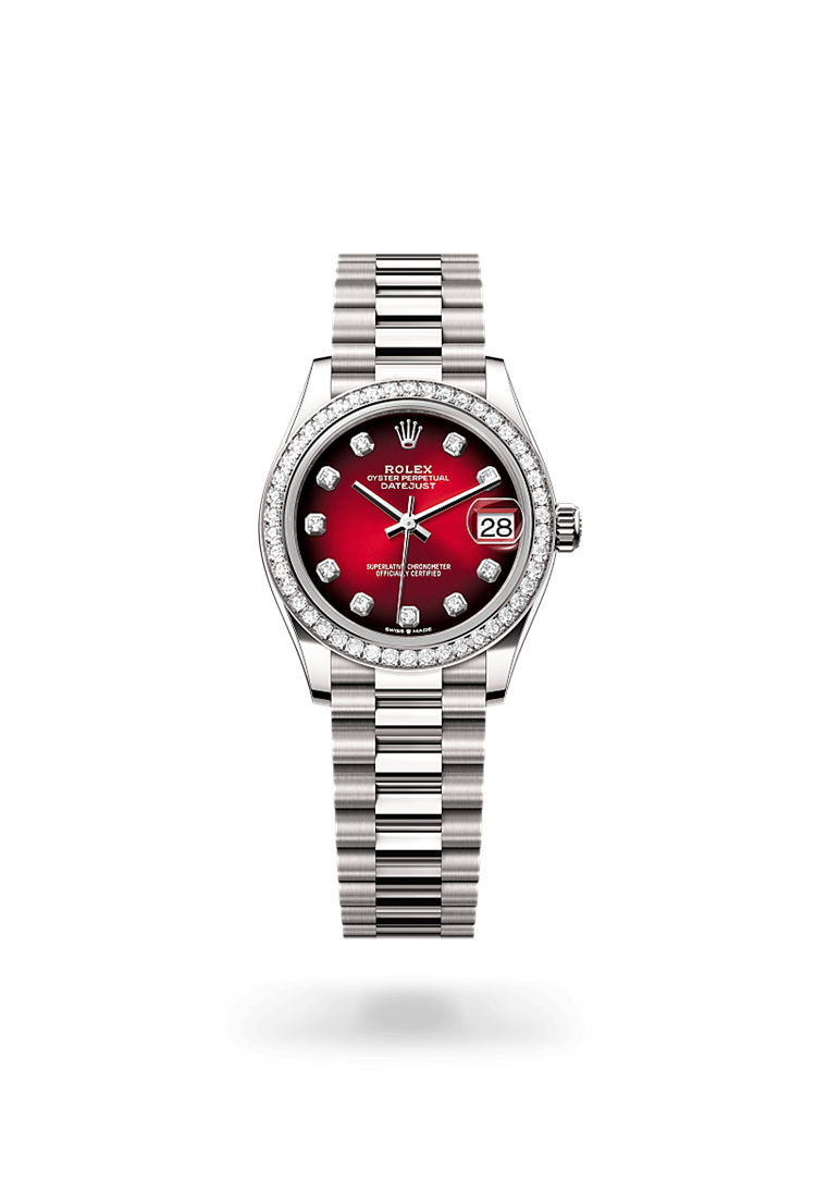 Datejust 31, Oyster, 31 mm, white gold and diamonds