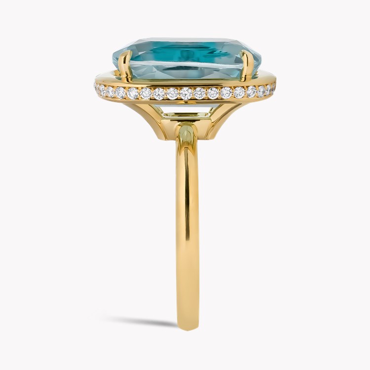 Skimming Stone 5.90ct Lukusuzi Aquamarine Ring Modern Cushion Cut, Claw Set_4