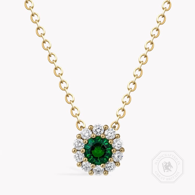 Brilliant Cut 0.52ct Emerald and Diamond Pendant Brilliant cut, Claw set_1