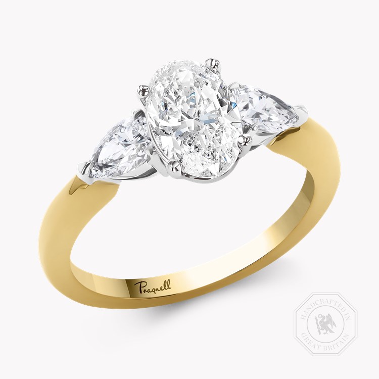Classic 0.50ct Oval Cut Diamond Three Stone Ring Oval Cut, Claw Set_1
