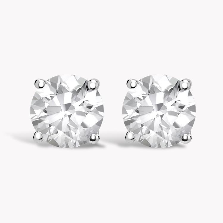 Diamond Stud Earrings 4.33CT in White Gold Brilliant Cut, Four Claw Set_1