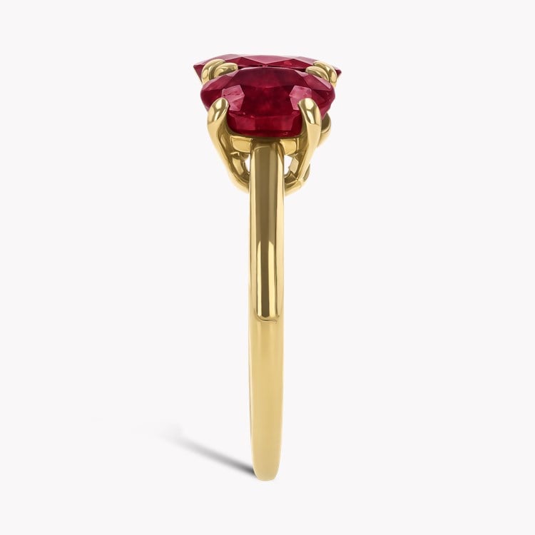 Cartier Ruby Three Stone Ring Oval Cut, Claw Set_4