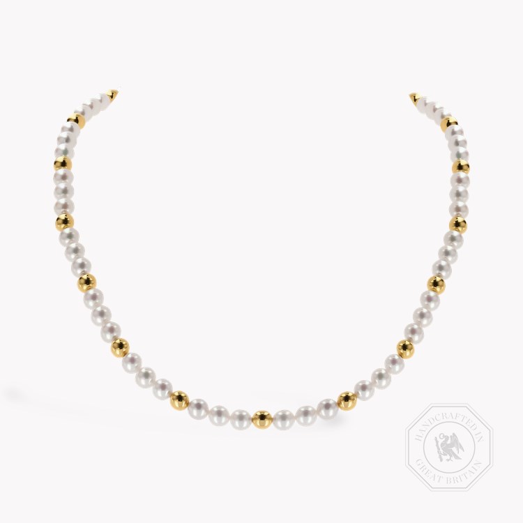 Akoya Pearl and Gold Bead Necklace _1