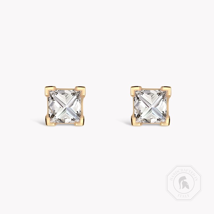RockChic Diamond Solitaire Earrings Princess Cut, Claw Set_1