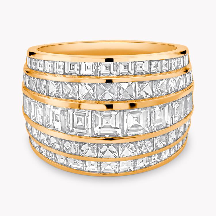 Manhattan Diamond Five Row Classic Ring Carré & French Cut, Channel Set_2