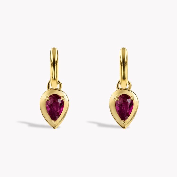 Skimming Stone 1.72ct Pink Sapphire Drop Earrings Pear Shaped, Claw Set_2
