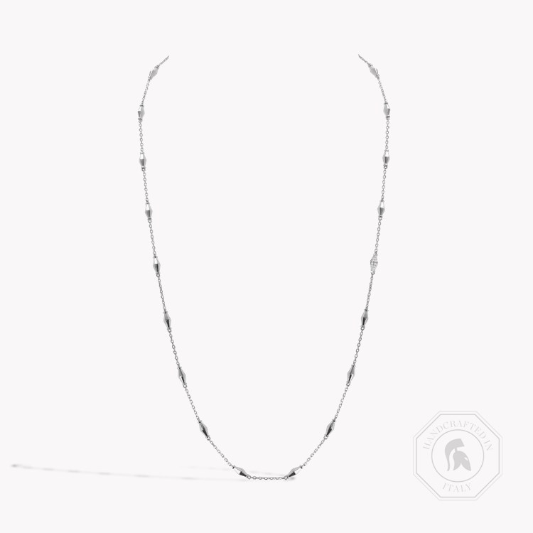 Mini-Cleopatra 0.188ct Diamond Gold Faceted Barrel Link 60cm Necklace Brilliant Cut, Pavé Set_1